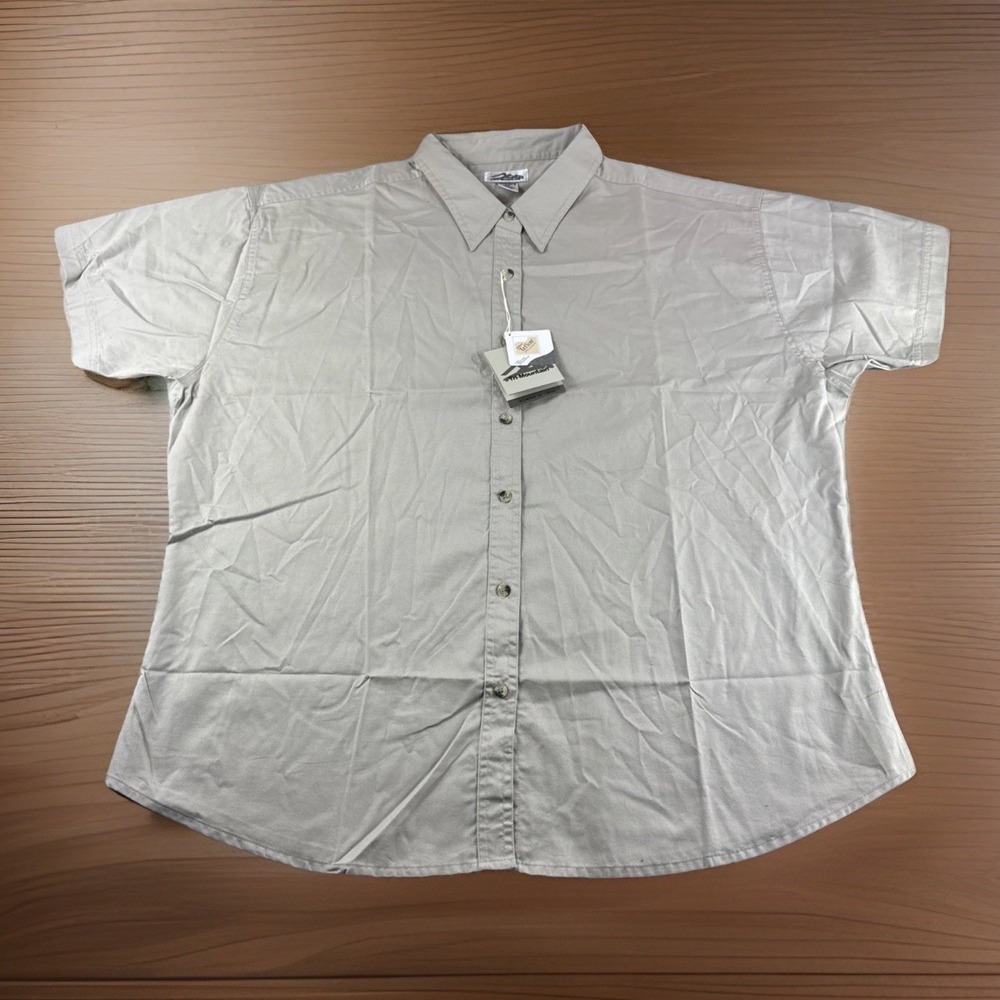 Tri Mountain Shirt Womens 3XL Short Sleeve Workwear Uniform Stain Resistant NEW